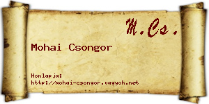 Mohai Csongor névjegykártya